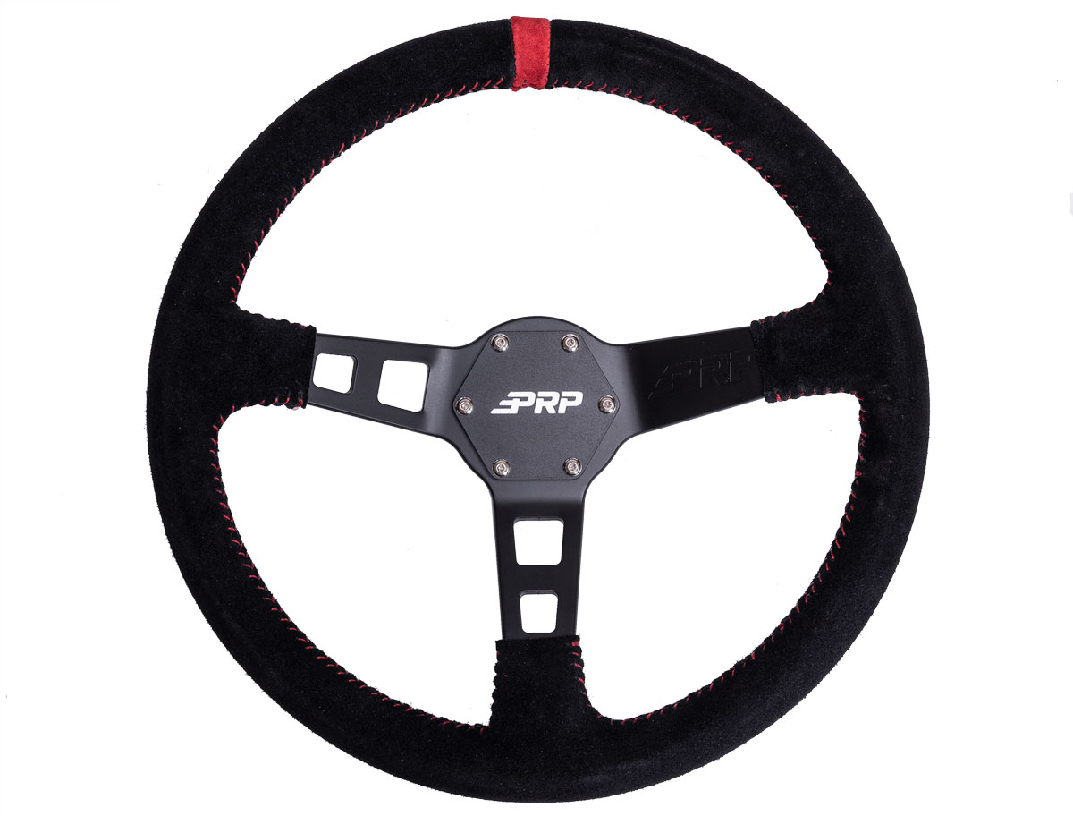 PRP Seats G123 - PRP Deep Dish Suede Steering Wheel- Red