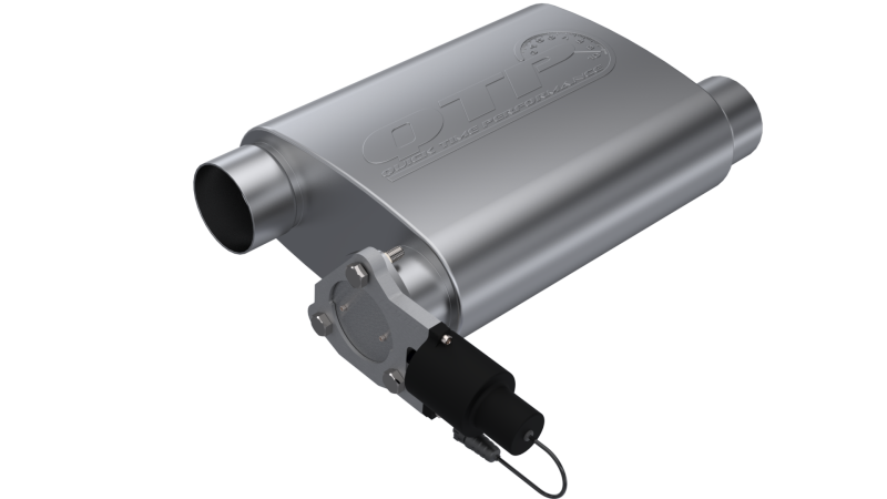 QTP 13300C - 3in Weld-On 304SS Screamer Muffler w/Bolt-On QTEC Electric Cutout QTP 13300C - 3in Weld-On 304SS Screamer Muffler w/Bolt-On QTEC Electric Cutout