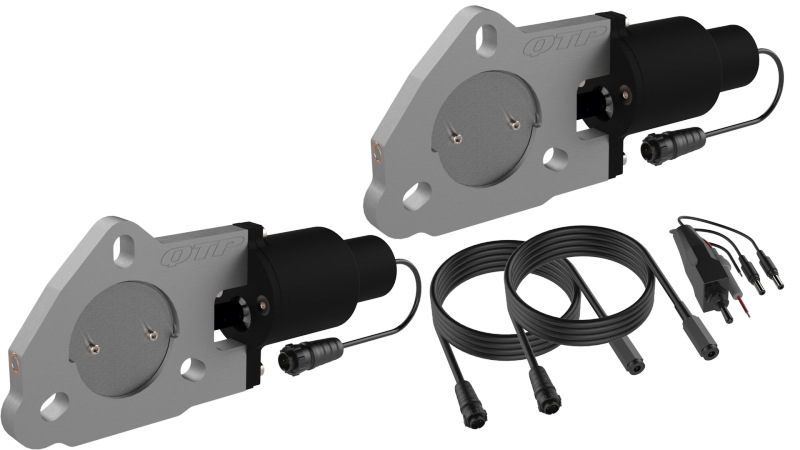 QTP QTEC45 - 2.25in Bolt-On QTEC Dual Electric Cutout Valves - Pair