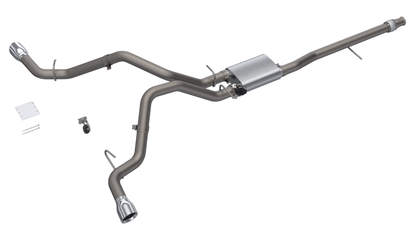 QTP 410015 - 2014-2018 Silverado/Sierra  Screamer Split Rear Exit Cat Back