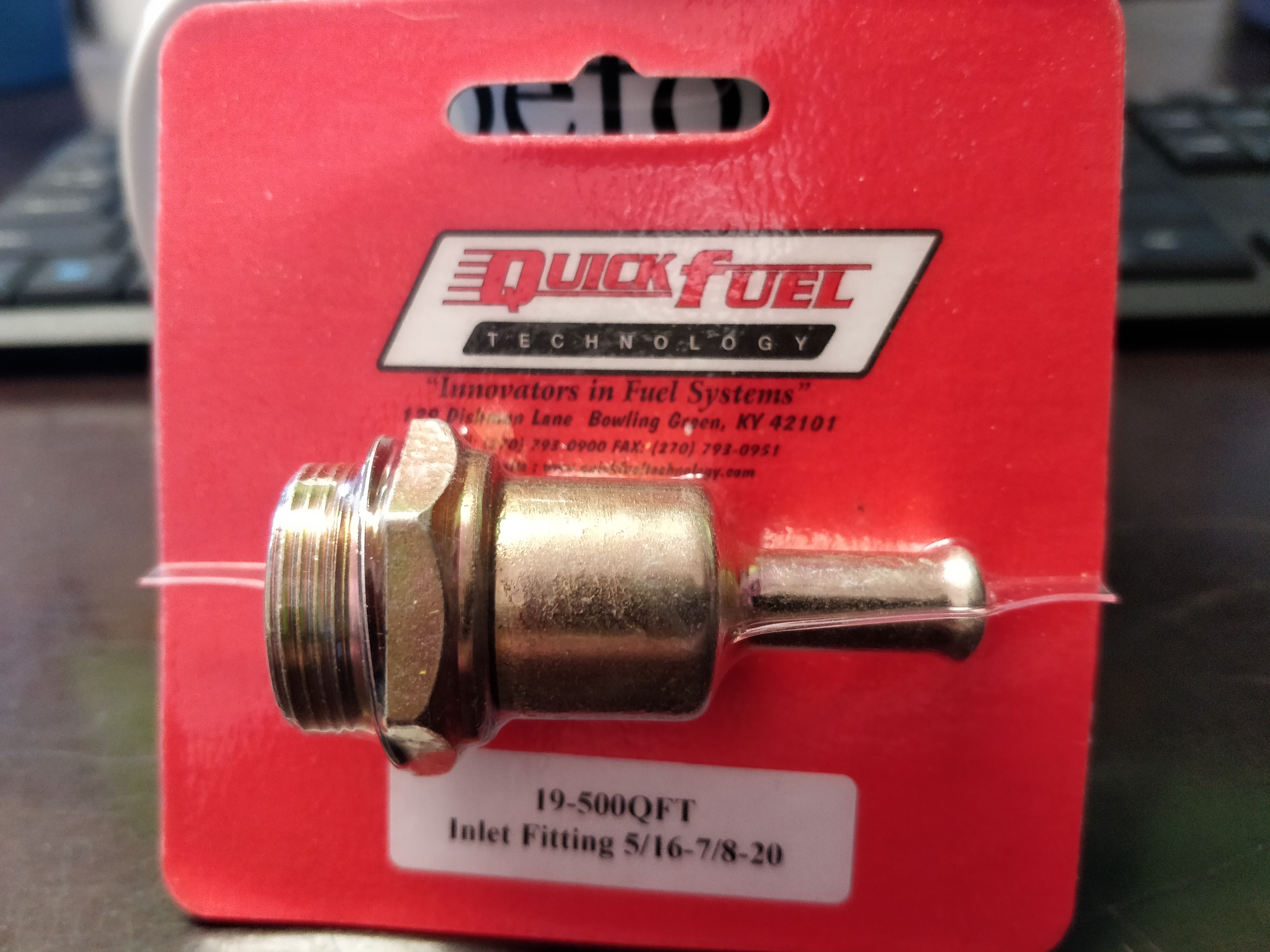 Quick Fuel Technology 19-500QFT - 7/8-20 fuel inlet 5/16" Barb