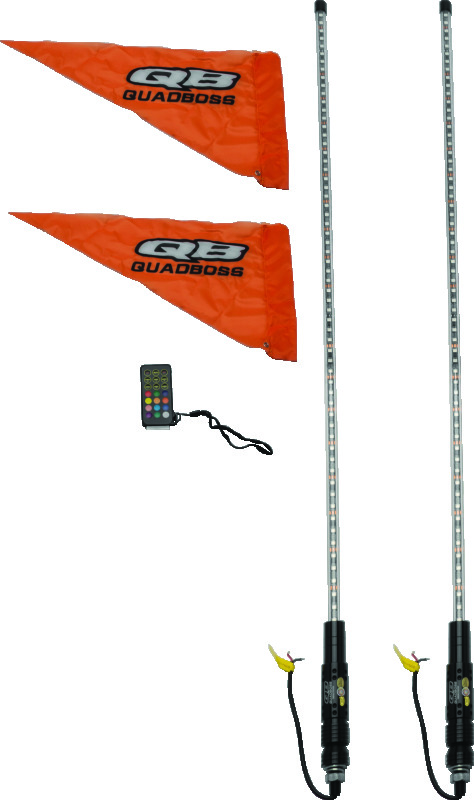 QuadBoss 609659 - Qb 4Ft Clear Dual Whip Rmte