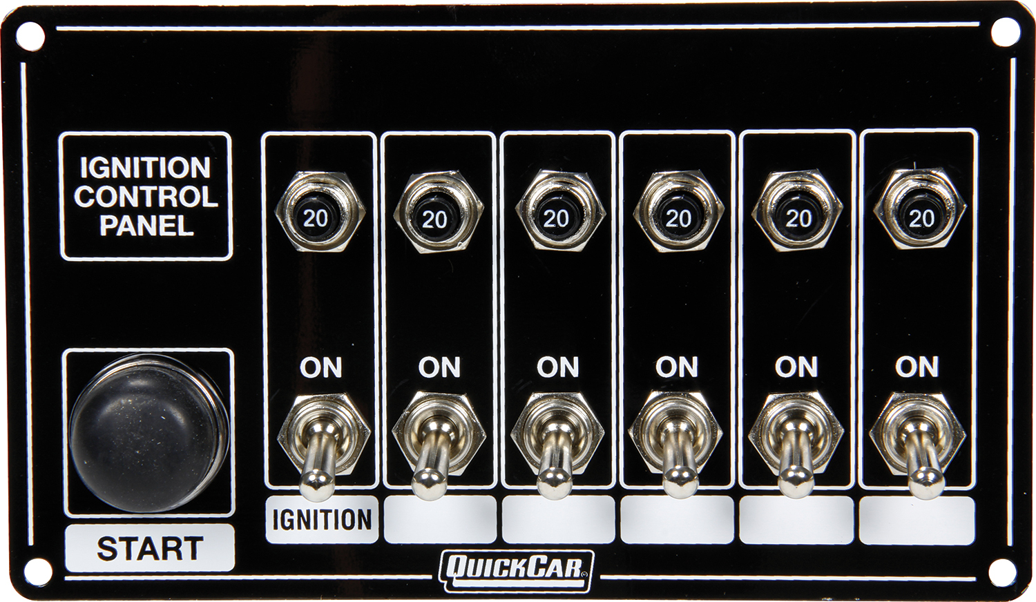 QuickCar 50-868 - Ignition Panel Blk w/ Start But. 5 Acc. Circut