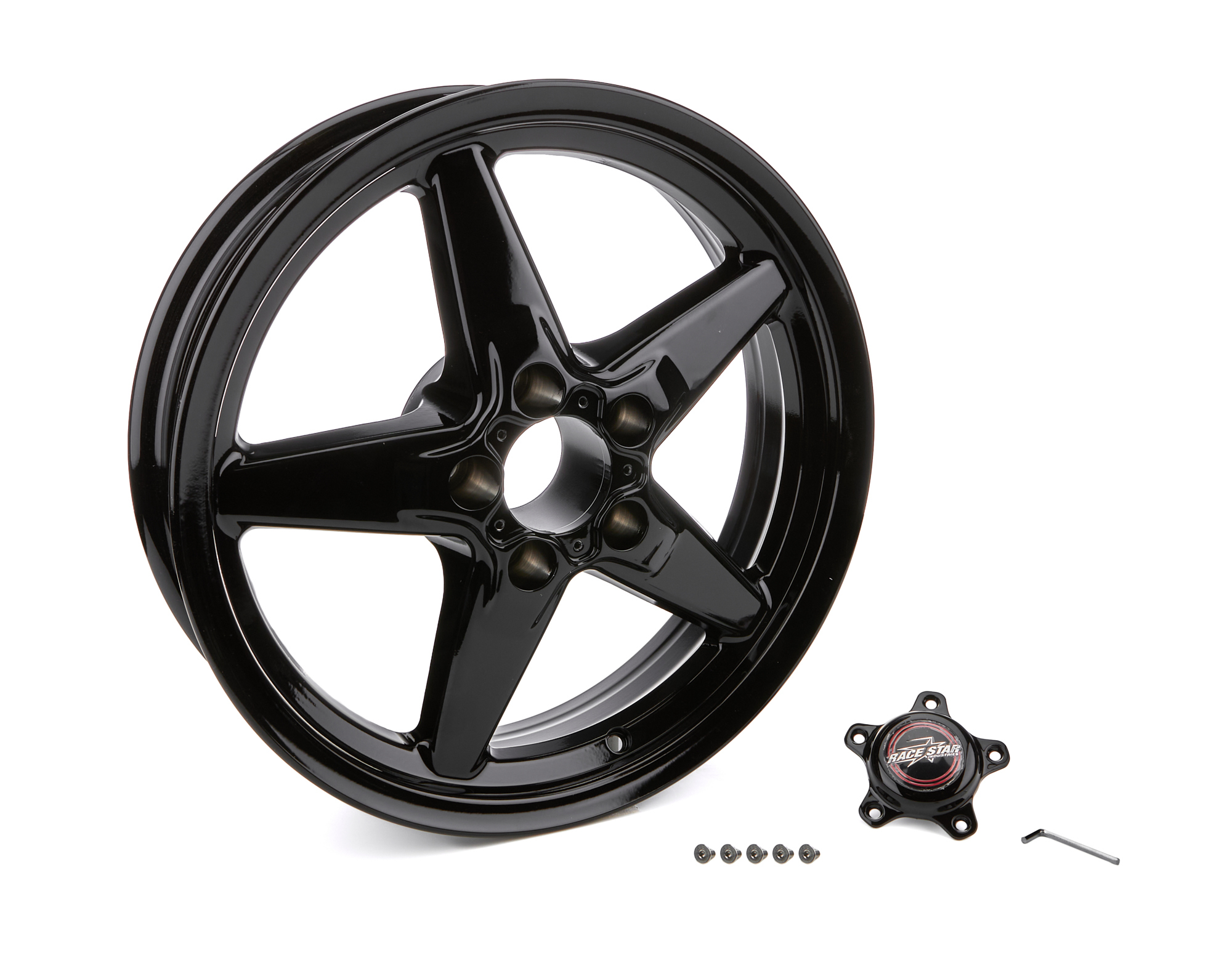 Race Star 92-745142B - 92 Drag Star Bracket Racer 17x4.5 5x4.50BC 1.75BS Gloss Black Wheel