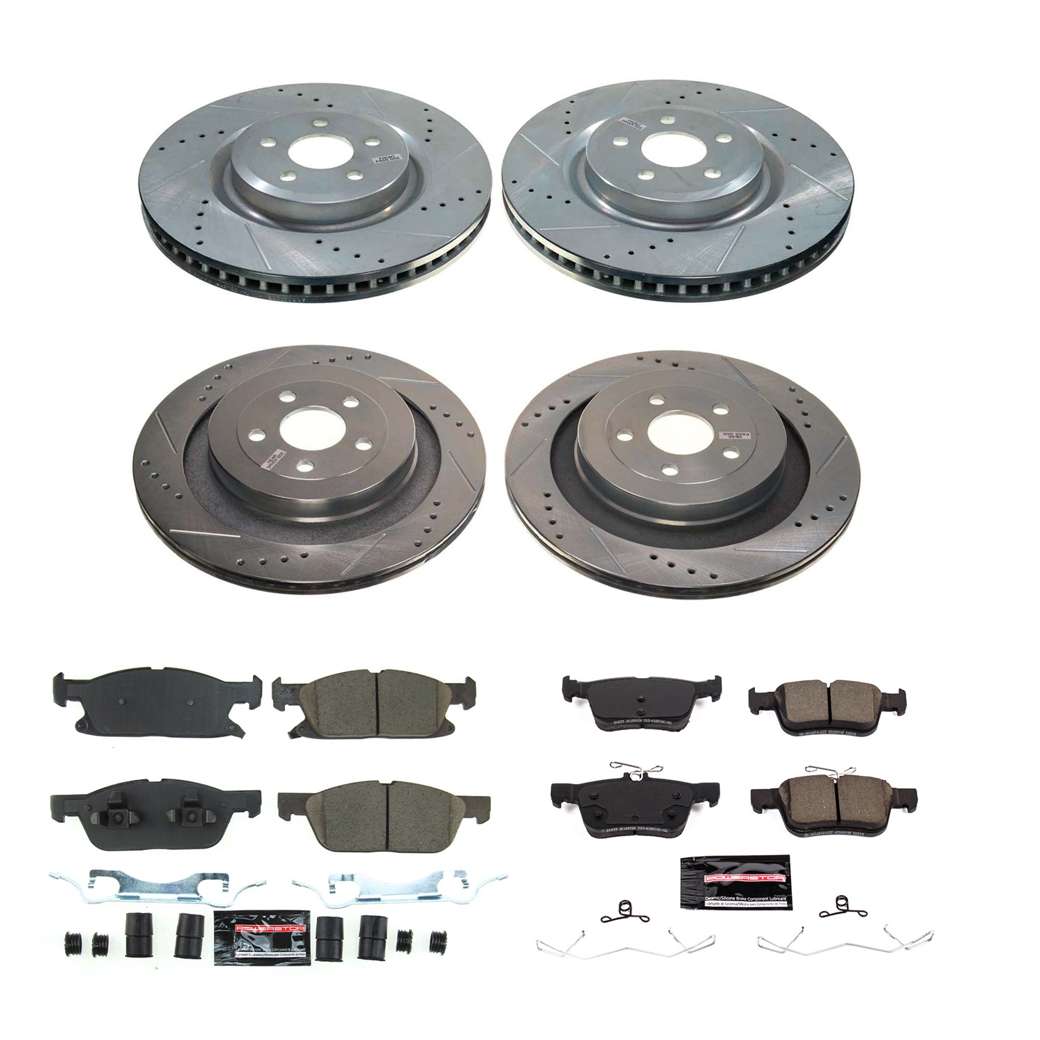 PowerStop K8543 - Power Stop 19-22 Ford Edge Front and Rear Z23 Evolution Brake Kit