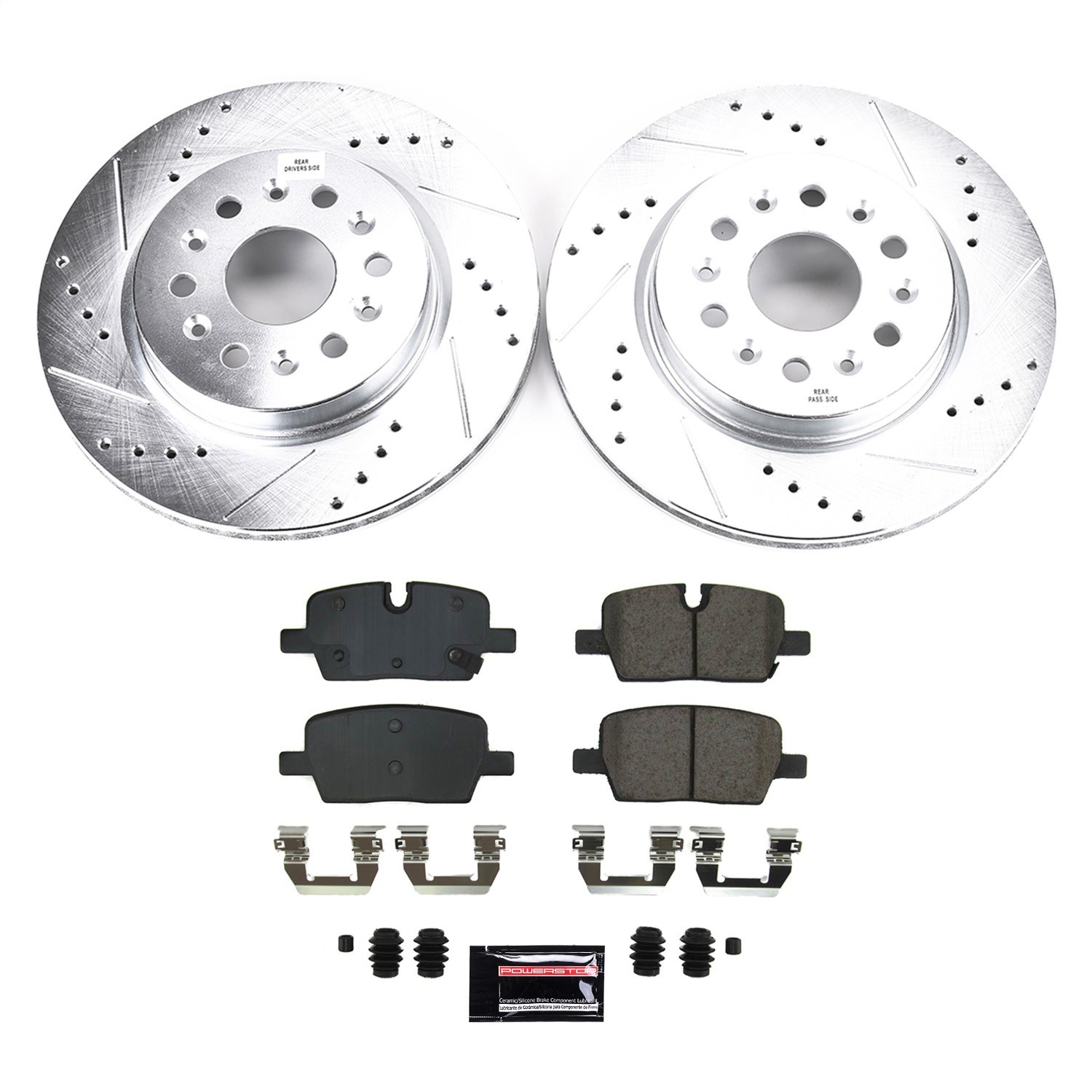 PowerStop K8683 - Power Stop 2021 GMC Acadia Rear Z23 Evolution Brake Kit