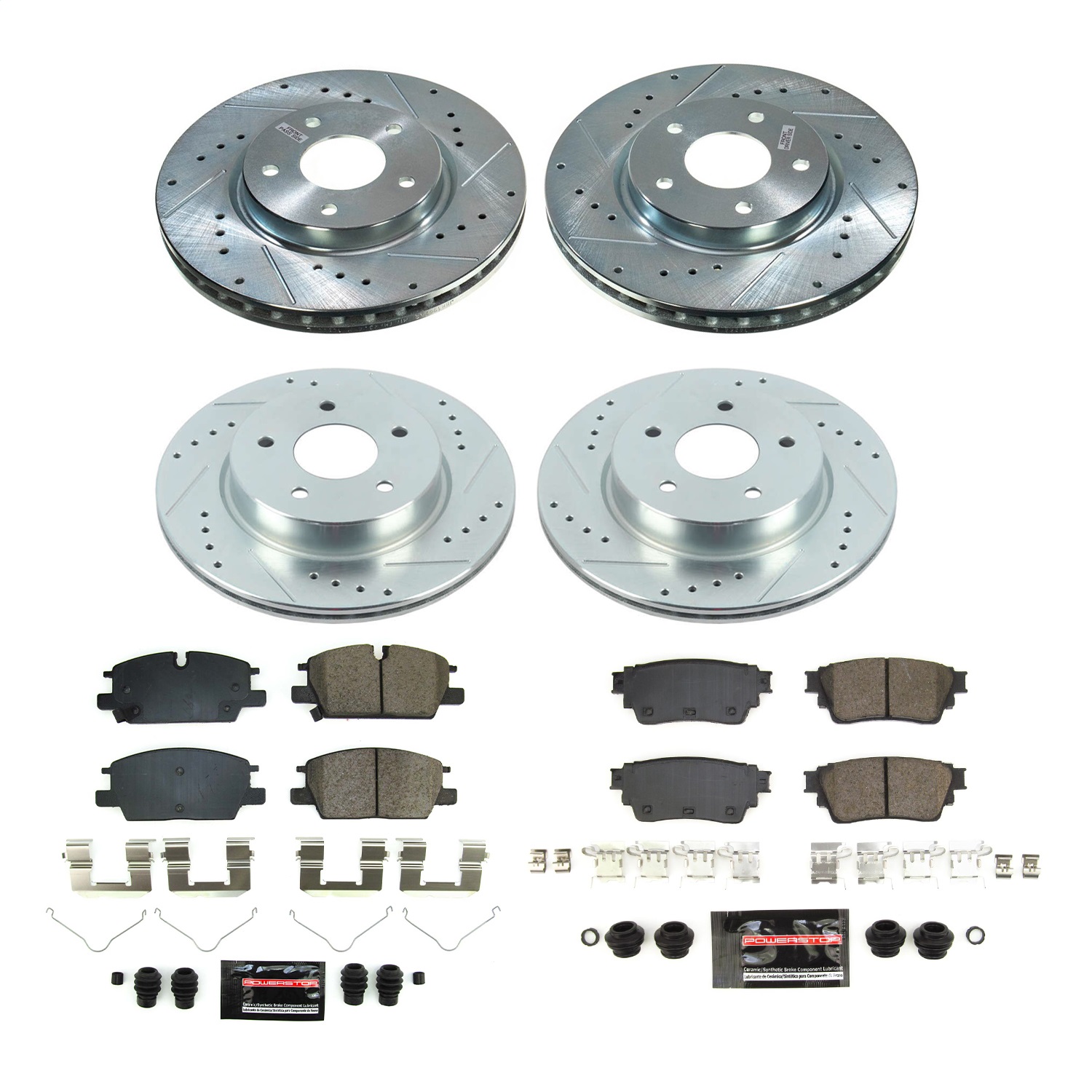 PowerStop K8816 - Power Stop 2021 Nissan Rogue Z23 Front and Rear Evolution Brake Kit