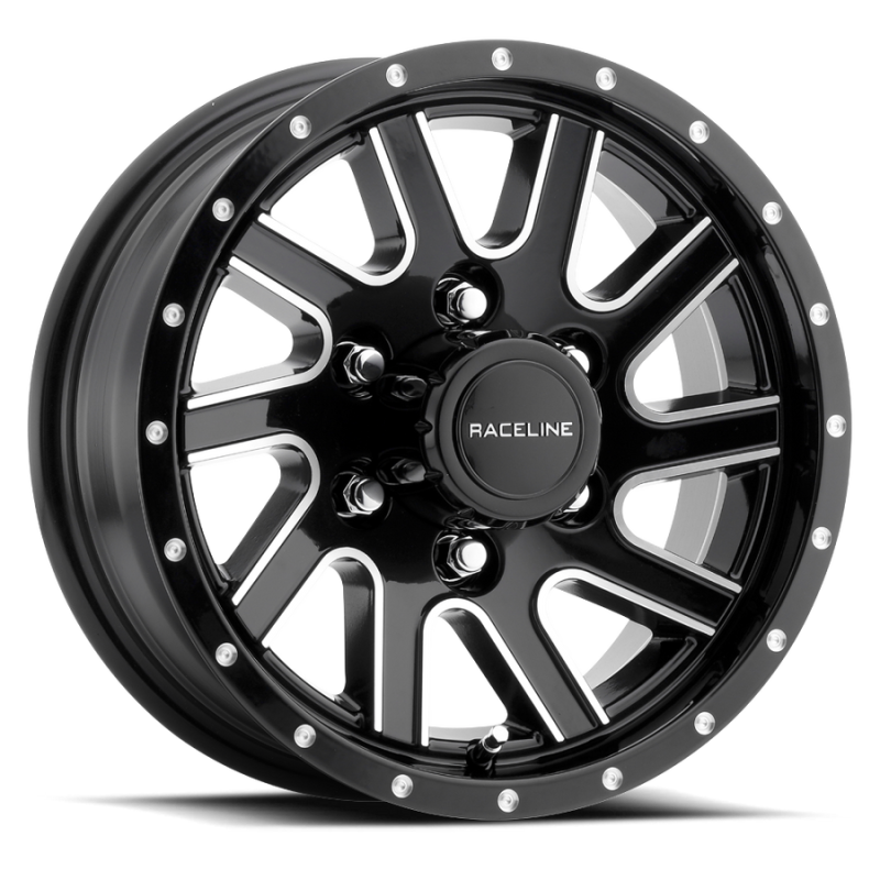 Raceline 820M-56060 - 820M Twisted 15x6in / 6x139.7 BP / 0mm Offset / 4.25mm Bore - Black & Machined Wheel Raceline 820M-56060 - 820M Twisted 15x6in / 6x139.7 BP / 0mm Offset / 4.25mm Bore - Black & Machined Wheel