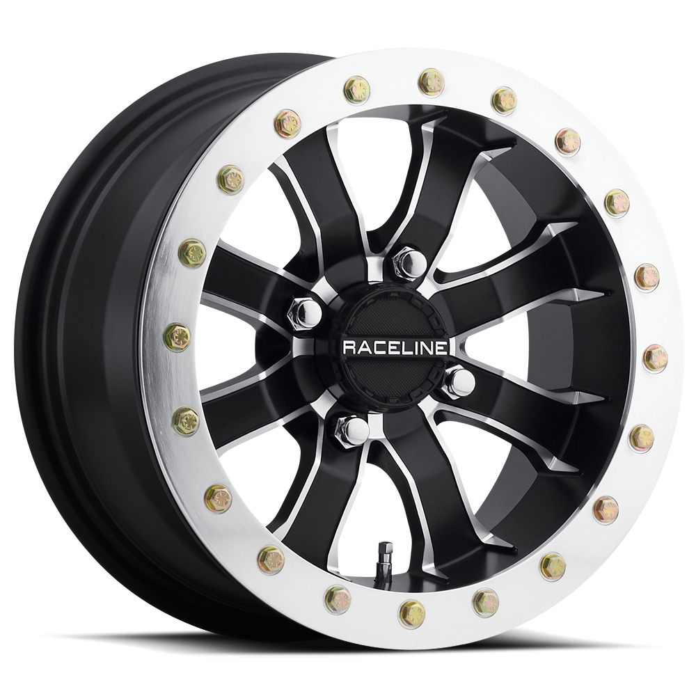 Raceline A7147056-43 - A71 Mamba 14x7in/4x156 BP/4+3 10mm Offset/132.5mm Bore - Blk & Machined Ring Beadlock Wheel Raceline A7147056-43 - A71 Mamba 14x7in/4x156 BP/4+3 10mm Offset/132.5mm Bore - Blk & Machined Ring Beadlock Wheel