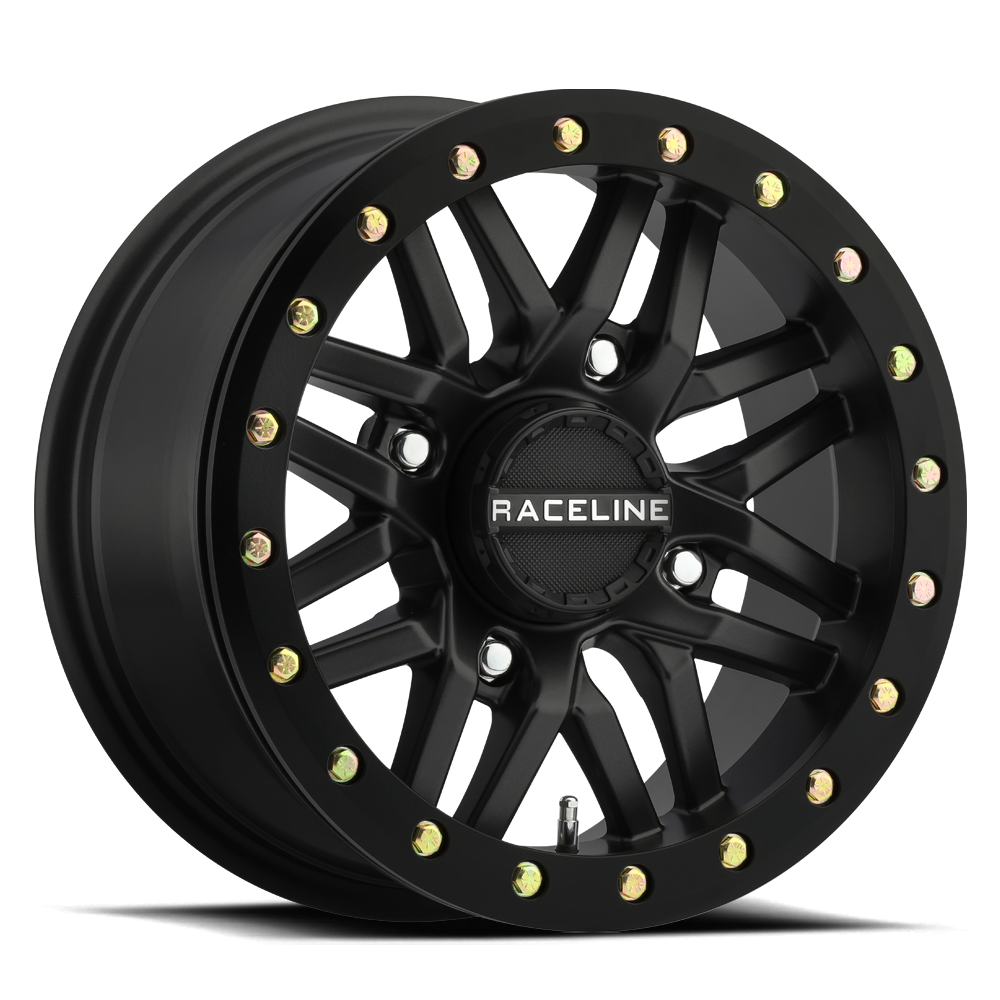 Raceline A91B-57056-52 - A91B Ryno 15x7in / 4x156 BP / 10mm Offset / 132.5mm Bore - Satin Black Beadlock Wheel Raceline A91B-57056-52 - A91B Ryno 15x7in / 4x156 BP / 10mm Offset / 132.5mm Bore - Satin Black Beadlock Wheel