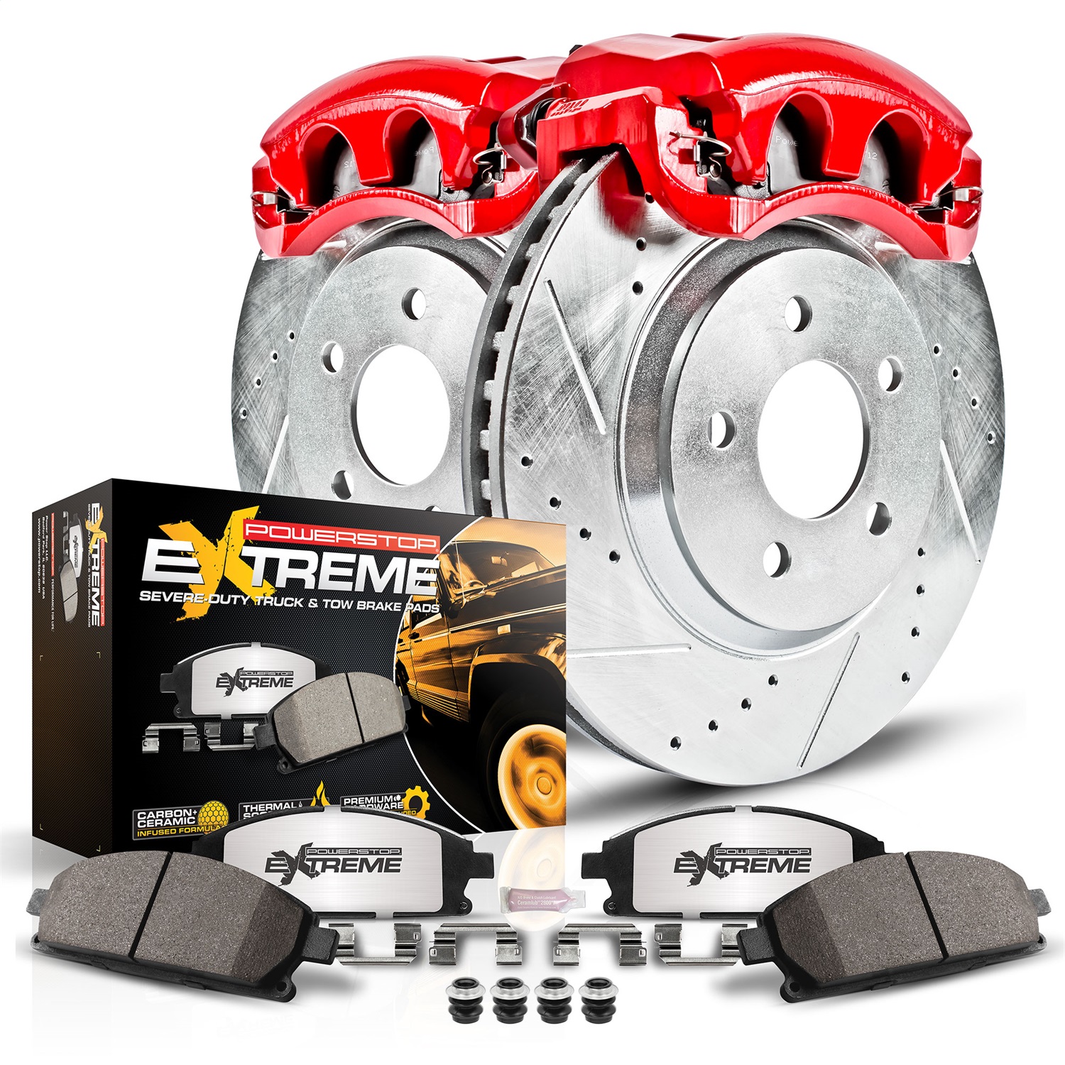 PowerStop KC4595-36 - Power Stop 07-11 Ford F-350 Super Duty Front Z36 Truck & Tow Kit w/Cals PowerStop KC4595-36 - Power Stop 07-11 Ford F-350 Super Duty Front Z36 Truck & Tow Kit w/Cals