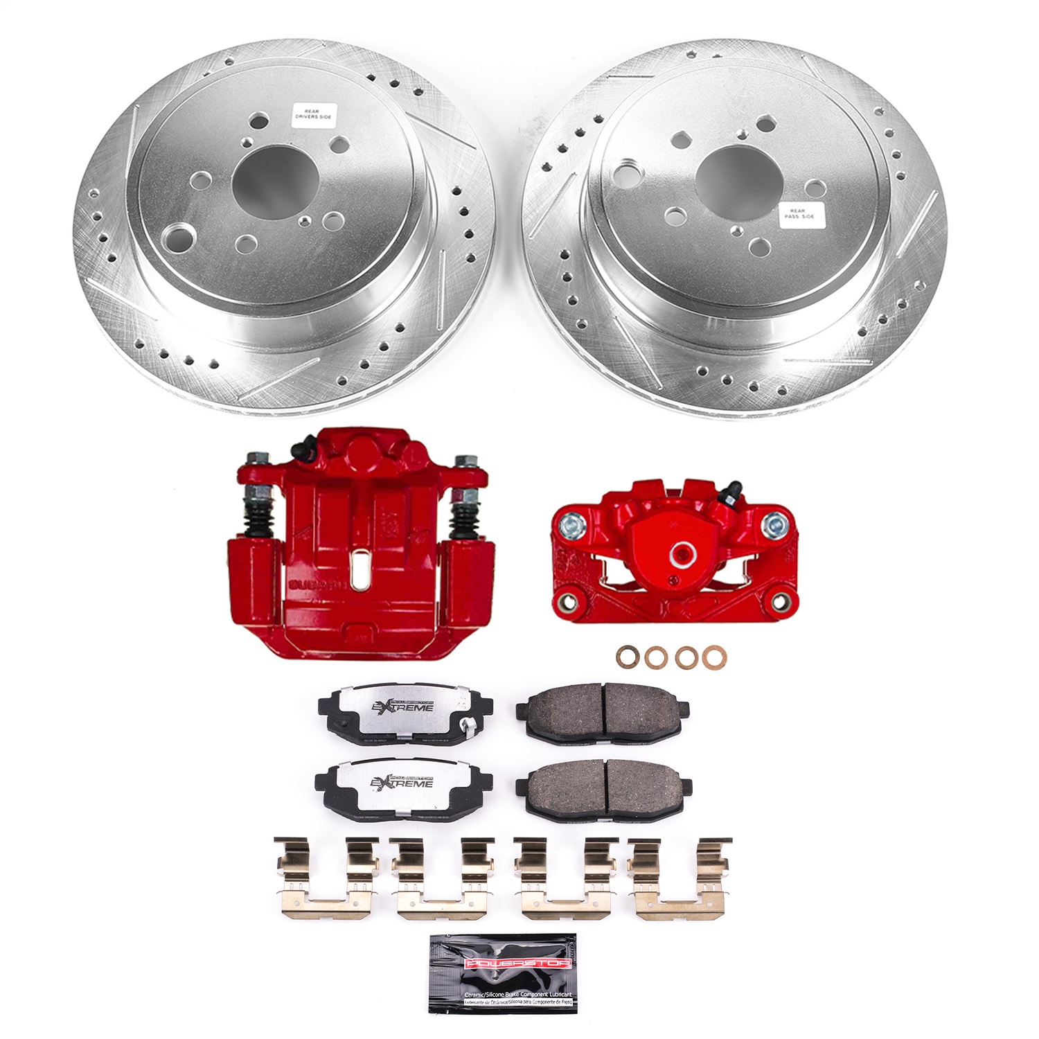 PowerStop KC5883A-26 - Power Stop 10-14 Subaru Outback Rear Z26 Street Kit w/Calipers