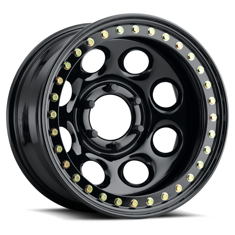 Raceline RT8160060 - RT81 Rock 8 16x10in / 6x139.7 BP / -44mm Offset / 107.95mm Bore- Gloss Black Beadlock Wheel