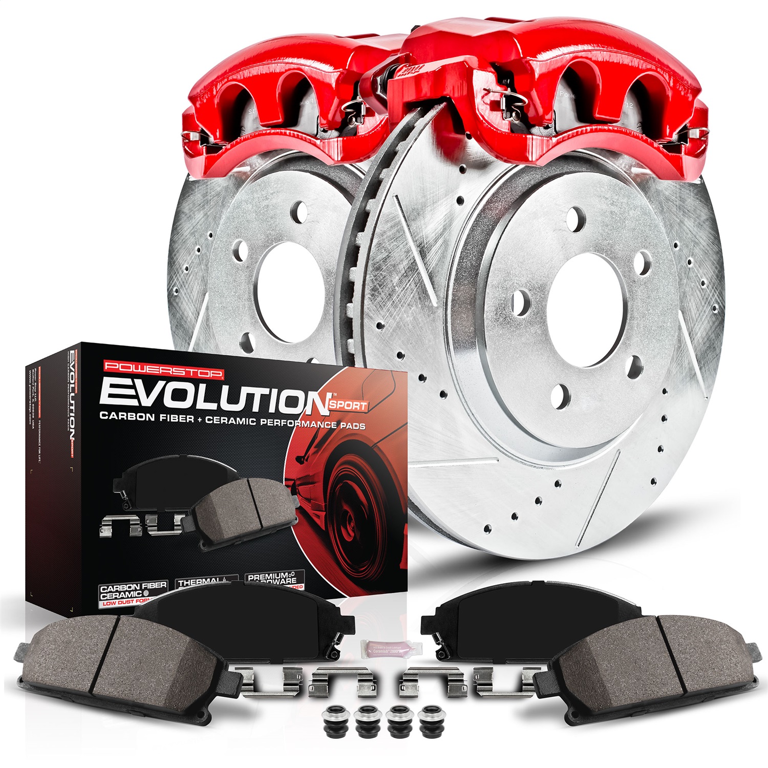 PowerStop KC6360 - Power Stop 11-17 Nissan Quest Front Z23 Evolution Sport Brake Kit w/Calipers