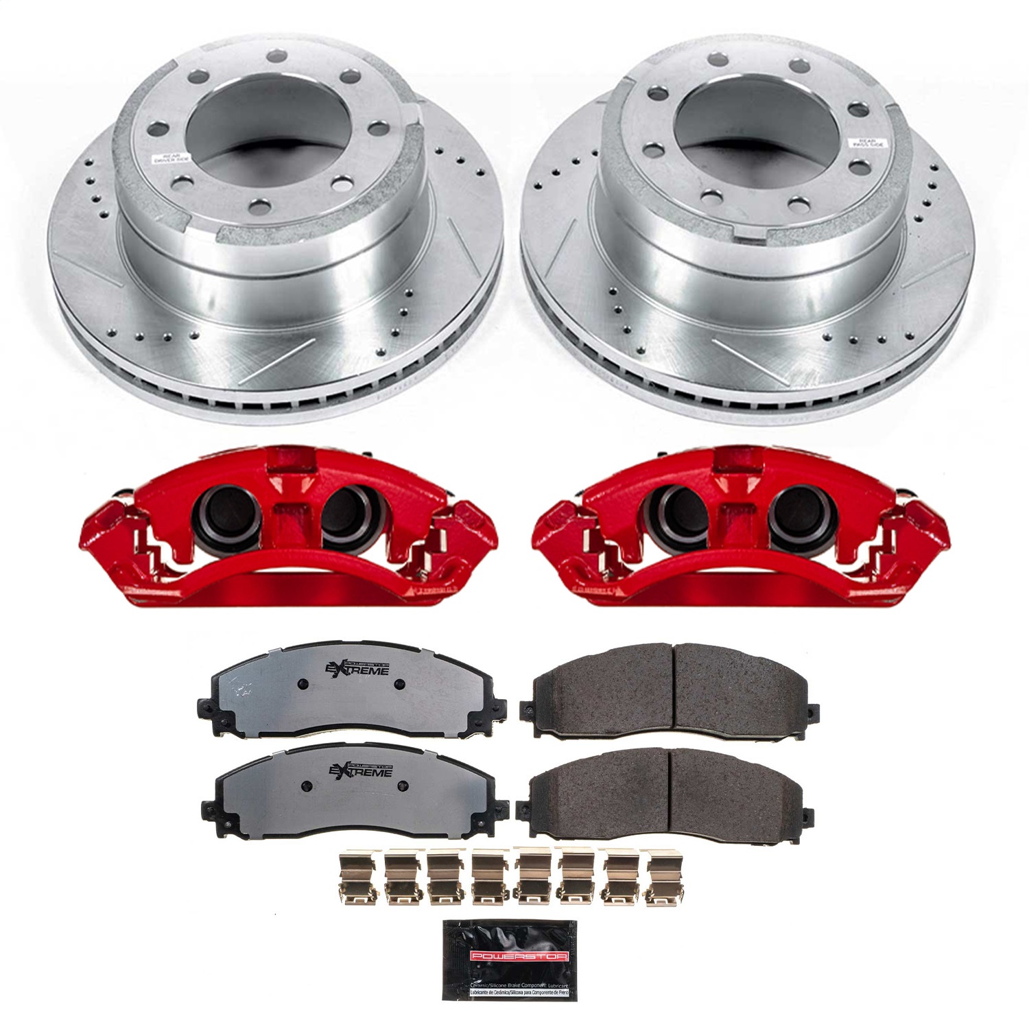 PowerStop KC6407A-36 - Power Stop 13-22 Ford F-250 Super Duty Rear Z36 Truck & Tow Kit w/Cals