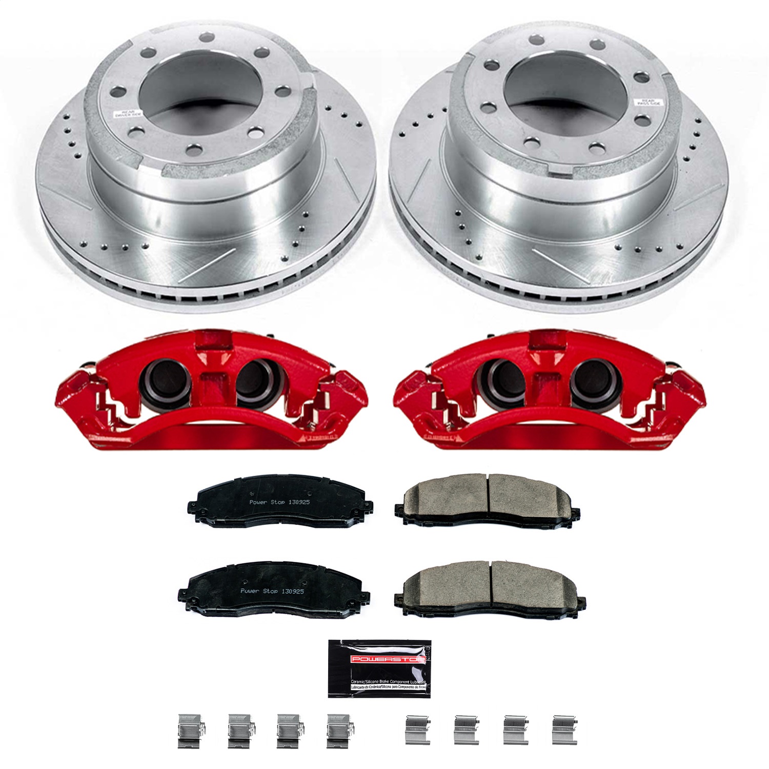 PowerStop KC6407A - Power Stop 13-22 Ford F-250 Super Duty Rear Z23 Evolution Kit w/Cals
