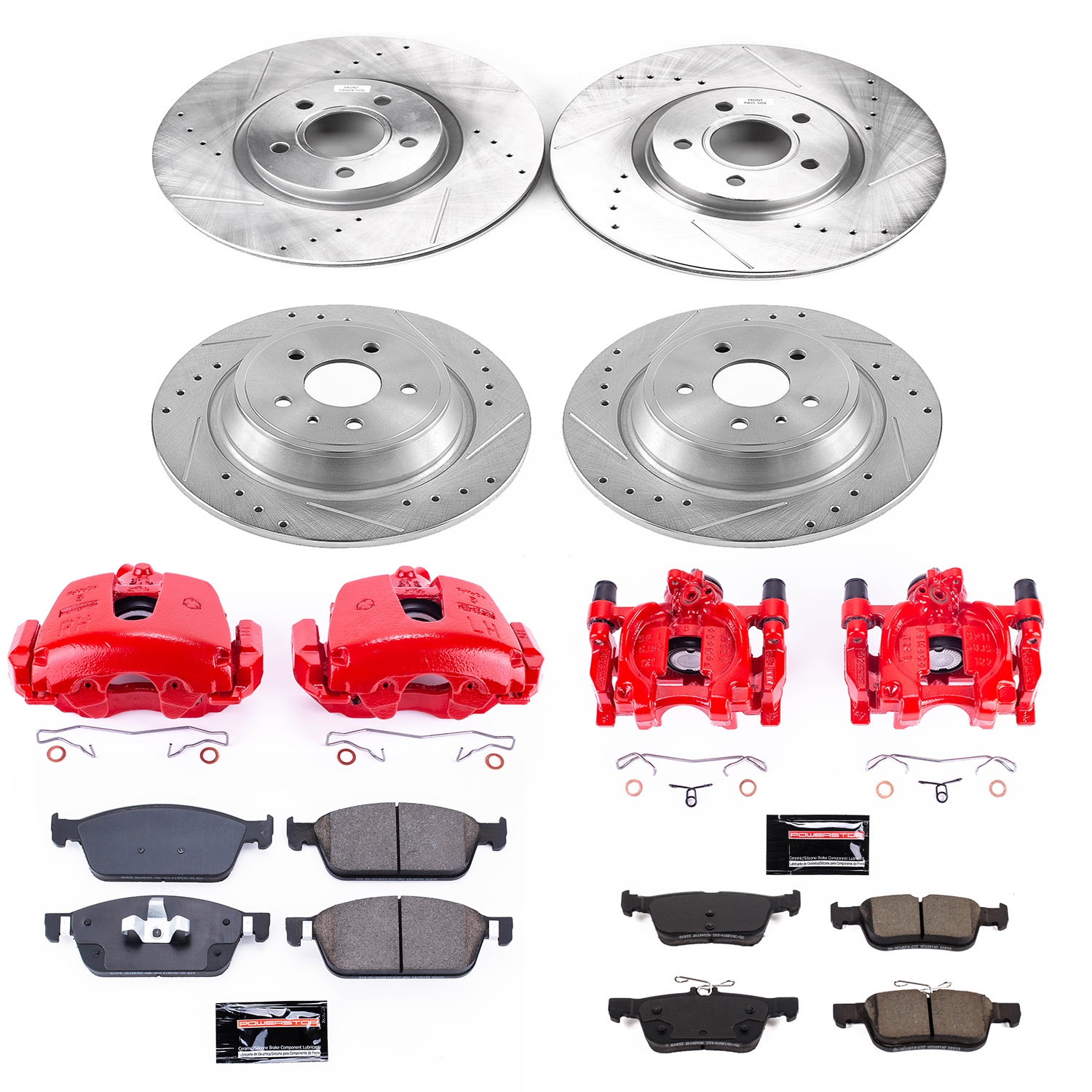 PowerStop KC7569 - Power Stop 2017 Ford Escape Front & Rear Z23 Evolution Sport Brake Kit w/Calipers
