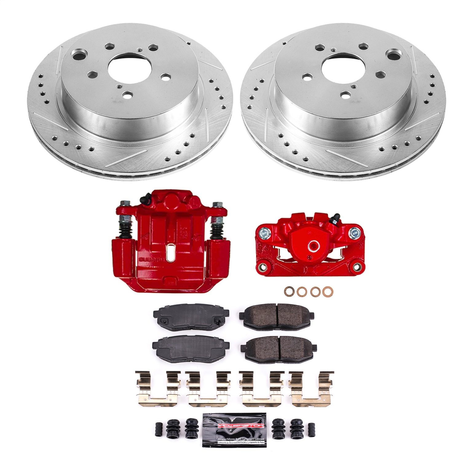 PowerStop KC6978A - Power Stop 14-18 Subaru Forester Rear Z23 Evolution Kit w/Calipers