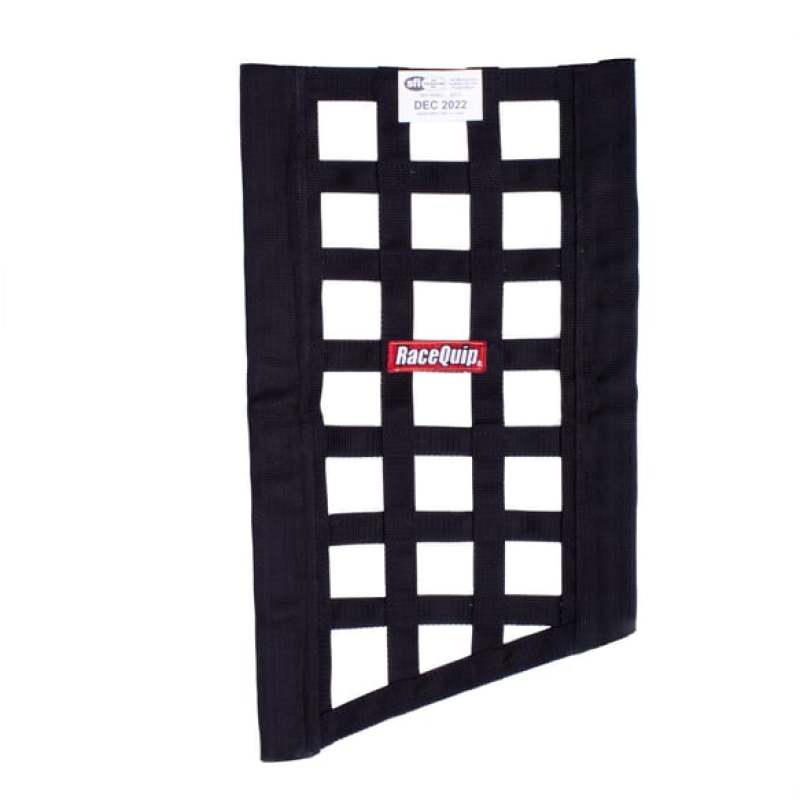 Racequip 829535 - SFI 27.1 Rated Ribbon Style Funny Car Window Net / Black 22 to 18 H X 12 W Racequip 829535 - SFI 27.1 Rated Ribbon Style Funny Car Window Net / Black 22 to 18 H X 12 W