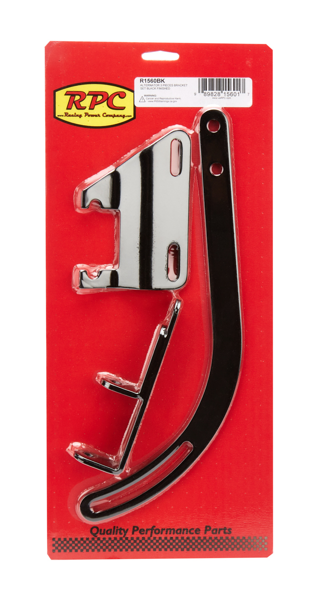 Racing Power Company R1560BK - Alternator Bracket Set 3Pcs. Black