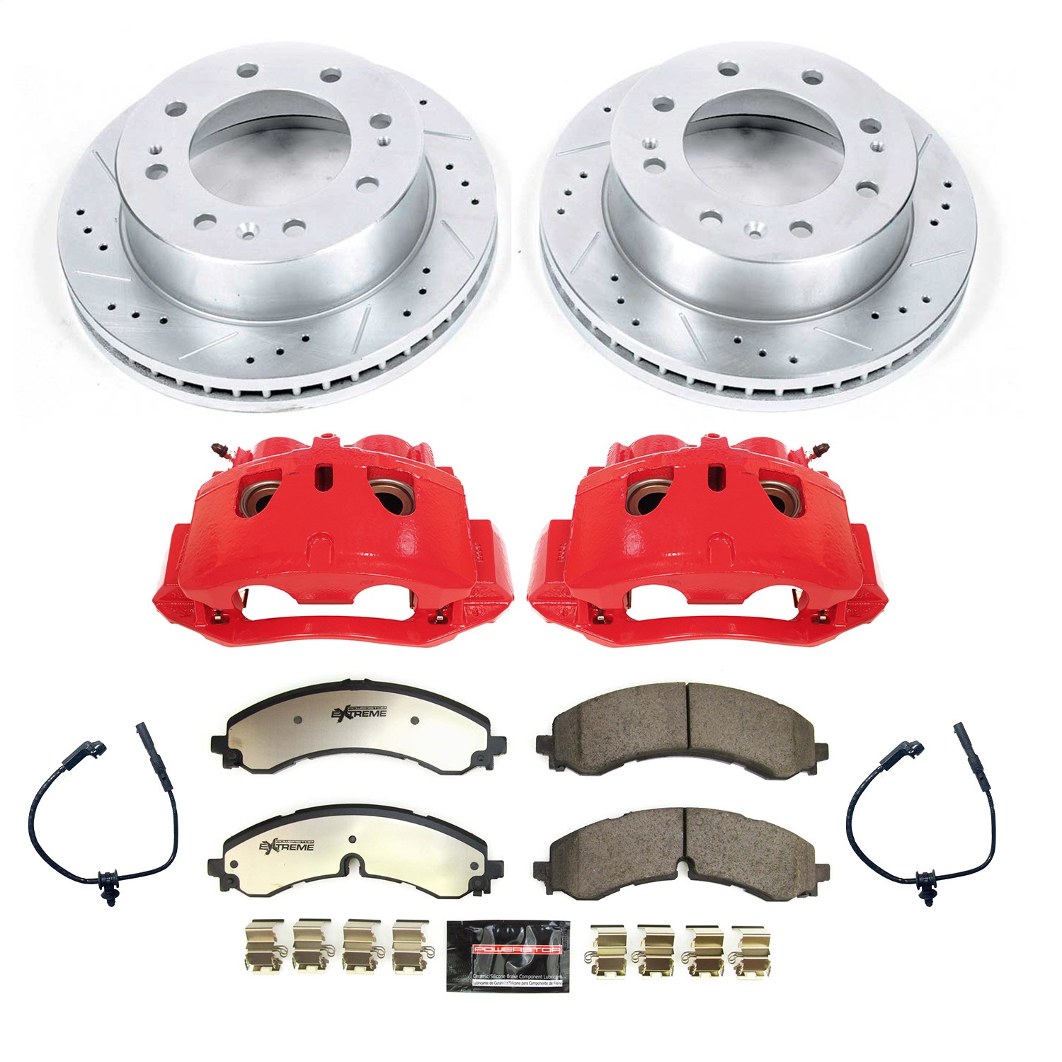 PowerStop KC8670A-36 - Power Stop 20-21 Chevrolet Silverado 3500 HD Front Z36 Truck & Tow Kit w/Cals PowerStop KC8670A-36 - Power Stop 20-21 Chevrolet Silverado 3500 HD Front Z36 Truck & Tow Kit w/Cals