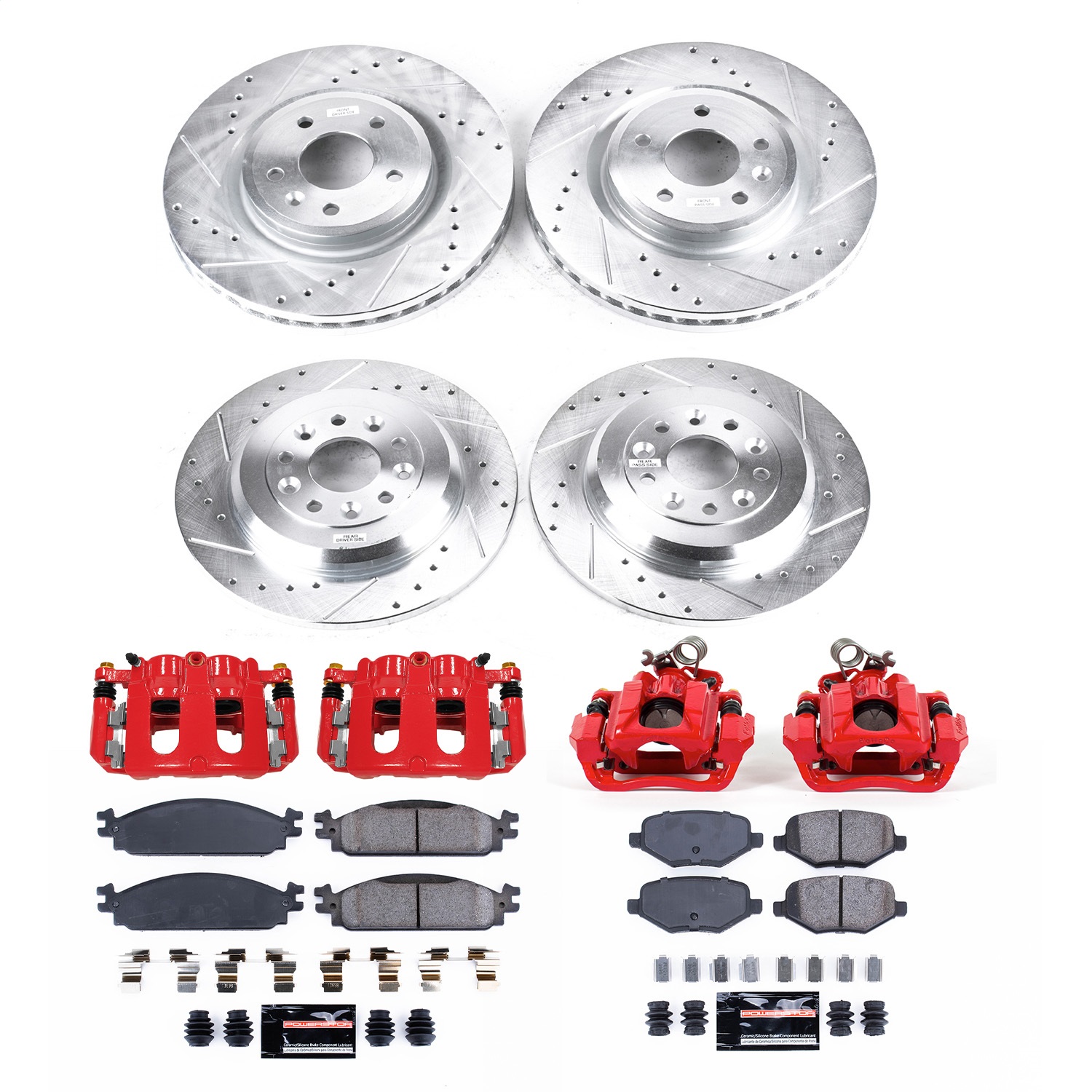 PowerStop KC8970 - Power Stop 2010 Lincoln MKT Front & Rear Z23 Evolution Kit w/Cals PowerStop KC8970 - Power Stop 2010 Lincoln MKT Front & Rear Z23 Evolution Kit w/Cals