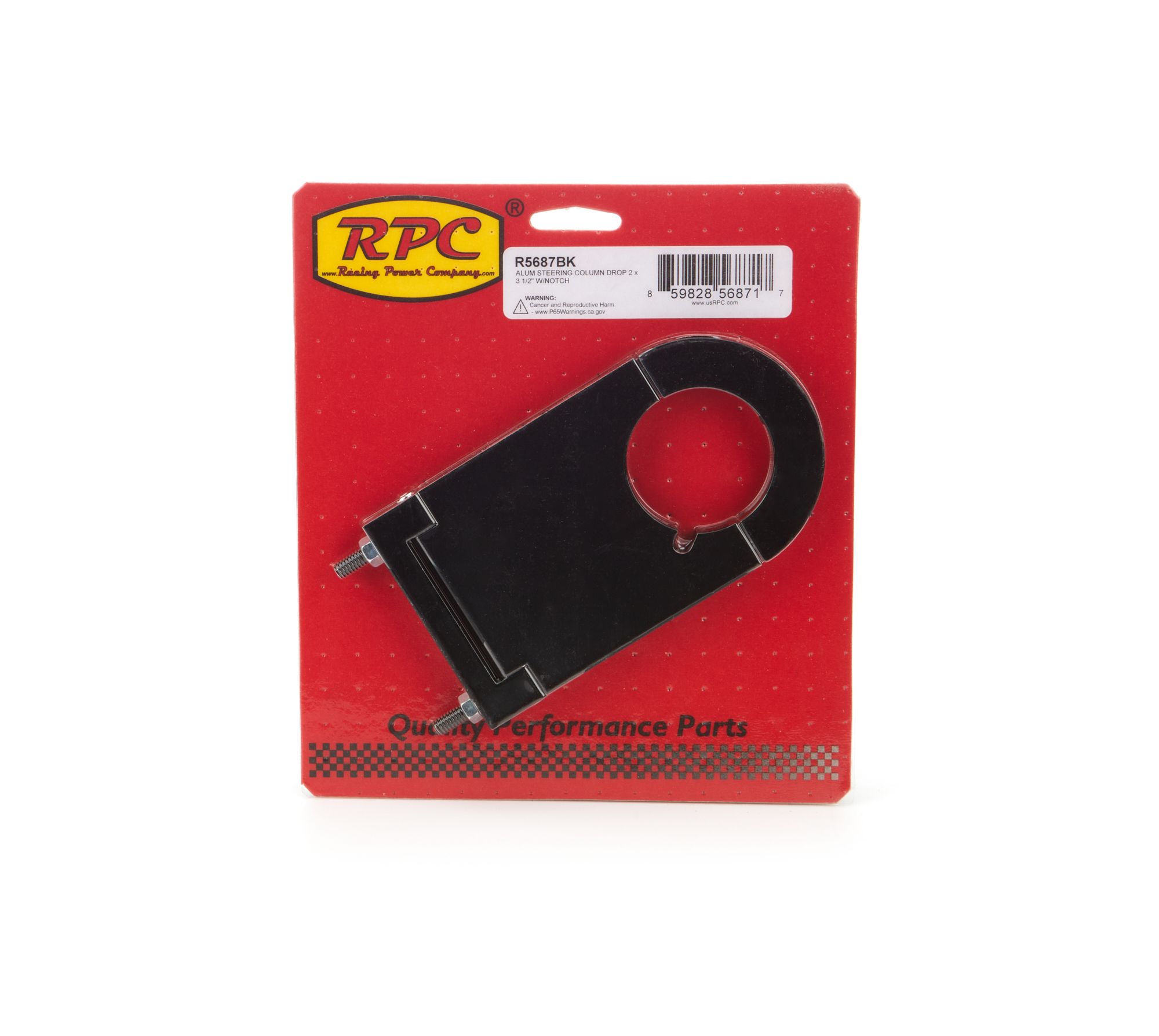 Racing Power Company R5687BK - Aluminum Steering Column Drop 2in x 3.5in Black