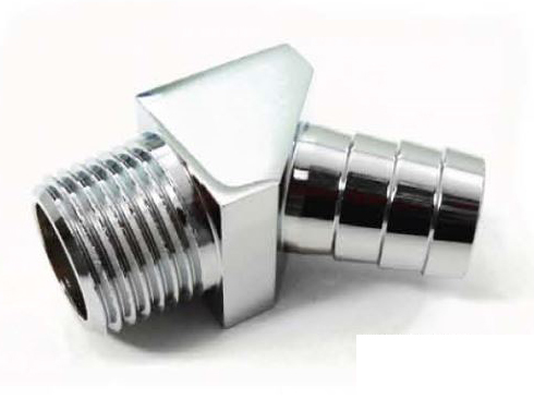 Racing Power Company R4528 - Aluminum 45 Degree Fitti ng 1/2In NPT 5/8In Barbs