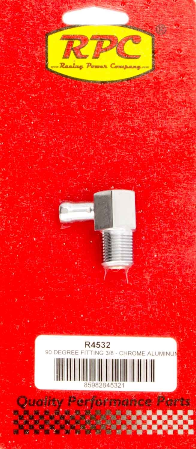 Racing Power Company R4532 - 90 Degree Fitting 3/8in Aluminum Chrome