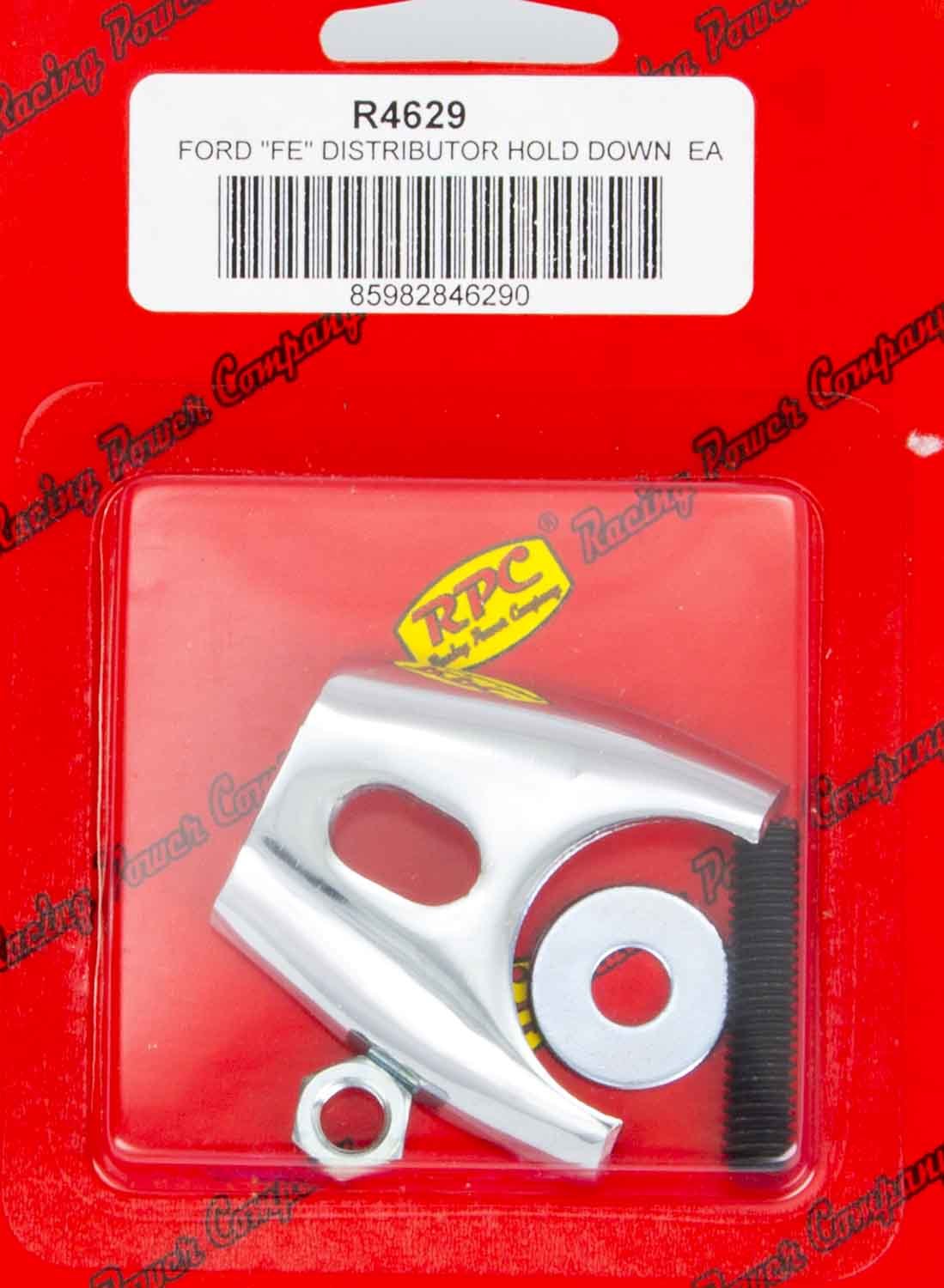 Racing Power Company R4629 - Ford FE Comp Style Distributor Clamp Chrome