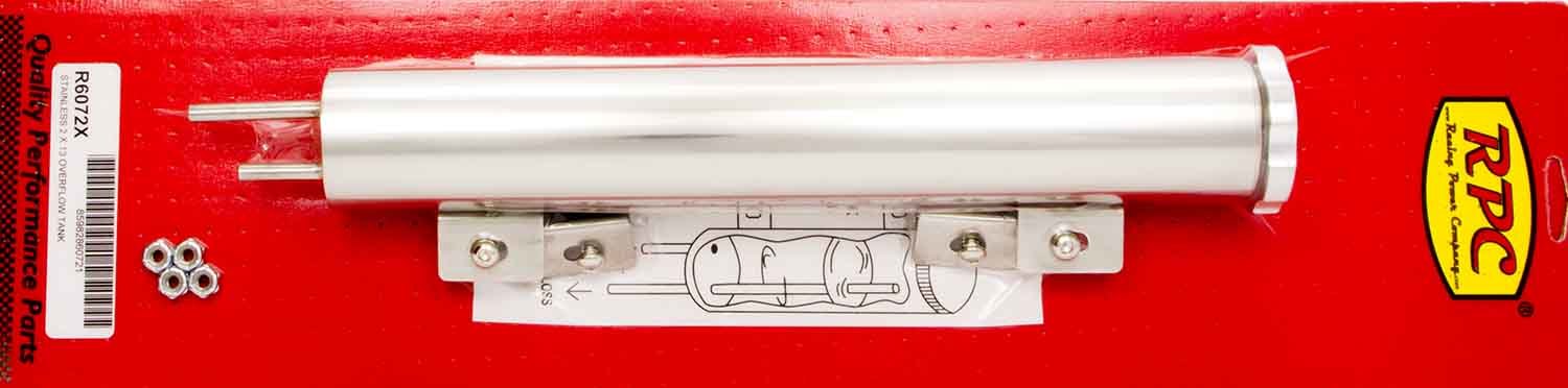 Racing Power Company R6072X - 13in Polished Stainless Overflow Tank