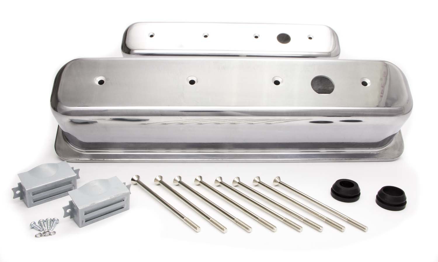 Racing Power Company R6146-1 - SBC Alum Tall Center Bolt V/C Plain Polished