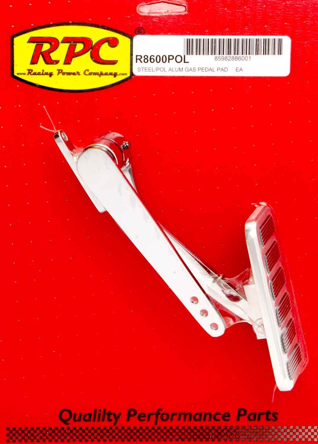 Racing Power Company R8600POL - Polished Alum Pad Steel Arm Gas Pedal