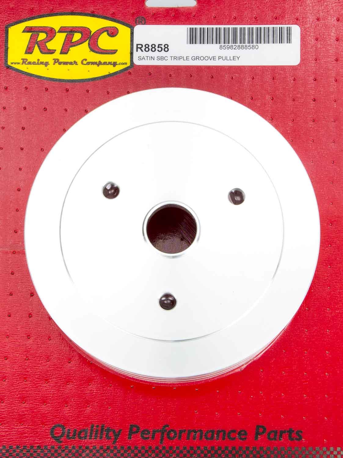 Racing Power Company R8858 - SBC Triple Groove Lower Pulley SWP Satin