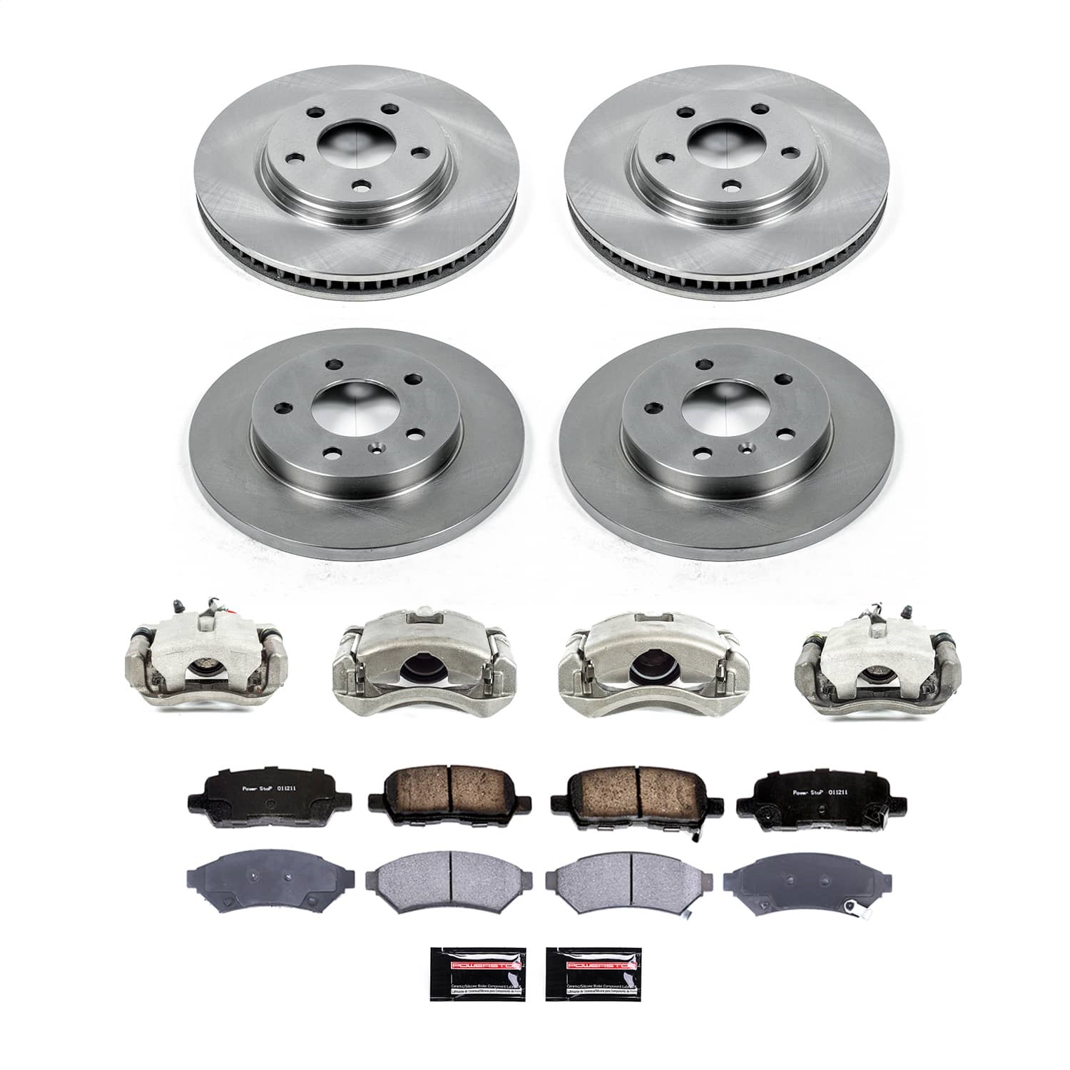PowerStop KCOE1589A - Power Stop 2005 Pontiac Grand Prix Front and Rear Autospecialty Kit w/Cals
