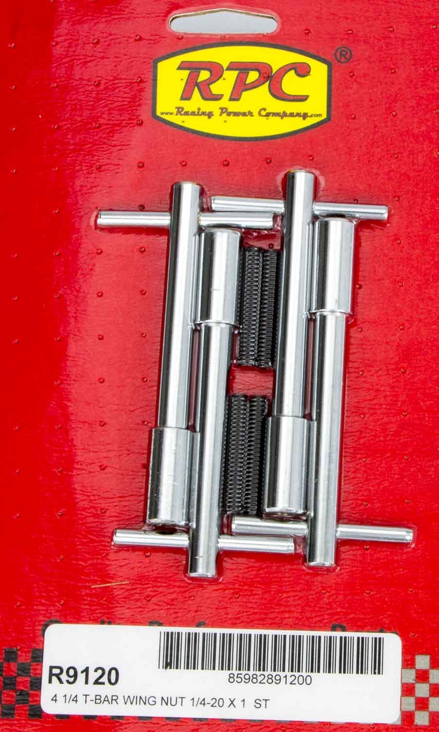 Racing Power Company R9120 - 4-1/4in Chrome Wing Nuts 1 1/4in-20  4pk