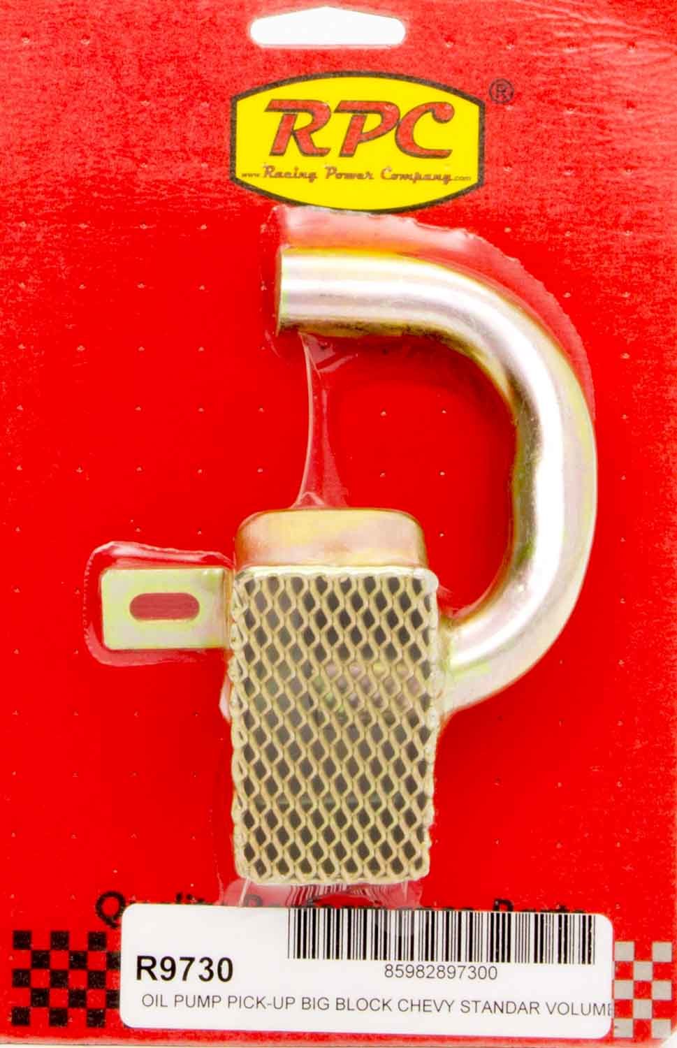 Racing Power Company R9730 - Oil Pump Pickup - Press / Bolt-On - 3/4 in Inlet Tube - 8-1/4 in Deep Pan - Big Block Chevy - Each