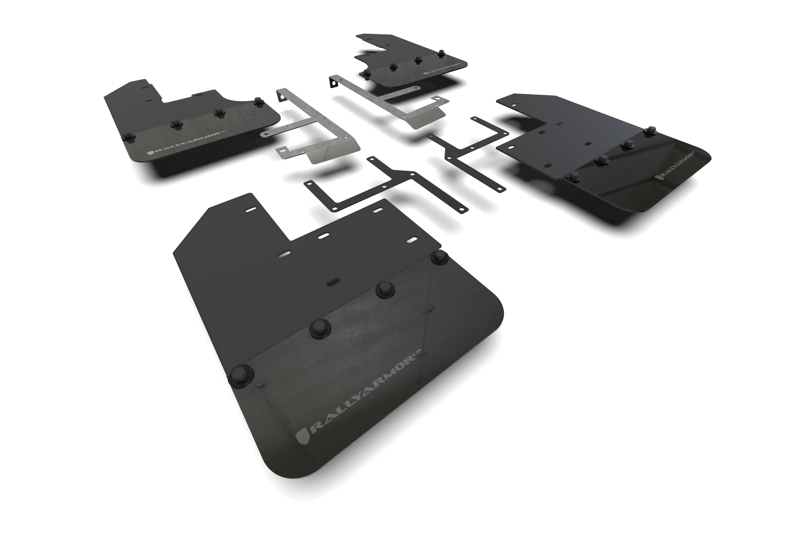 Rally Armor MF104-BLK-GRY - 19-24 Jeep JT Gladiator (Mojave/Rubicon) Black Mud Flap w/Grey Logo