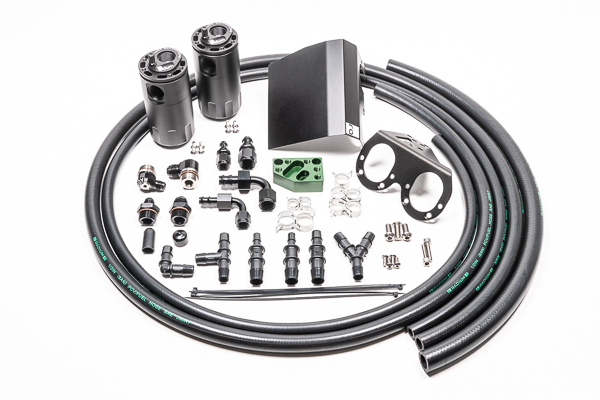 Radium Engineering 20-0608-FL - Radium 02-21 Subaru EJ-Series Fluid Lock Turbo Dual Catch Can Kit