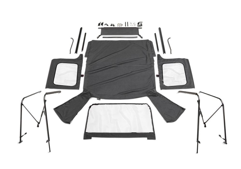 Rampage 68035 - 86-95 Jeep Wrangler CJ7/YJ Complete Top - Black Diamond