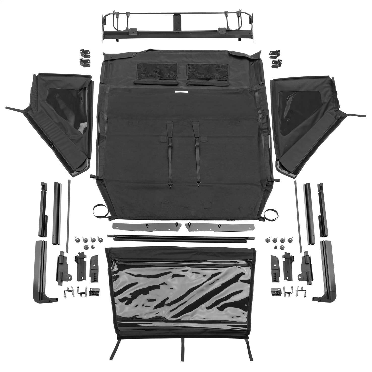 Rampage 139435 - 2018-2021 Jeep Wrangler JL 4-Door Trailview Fastback - Black Diamond