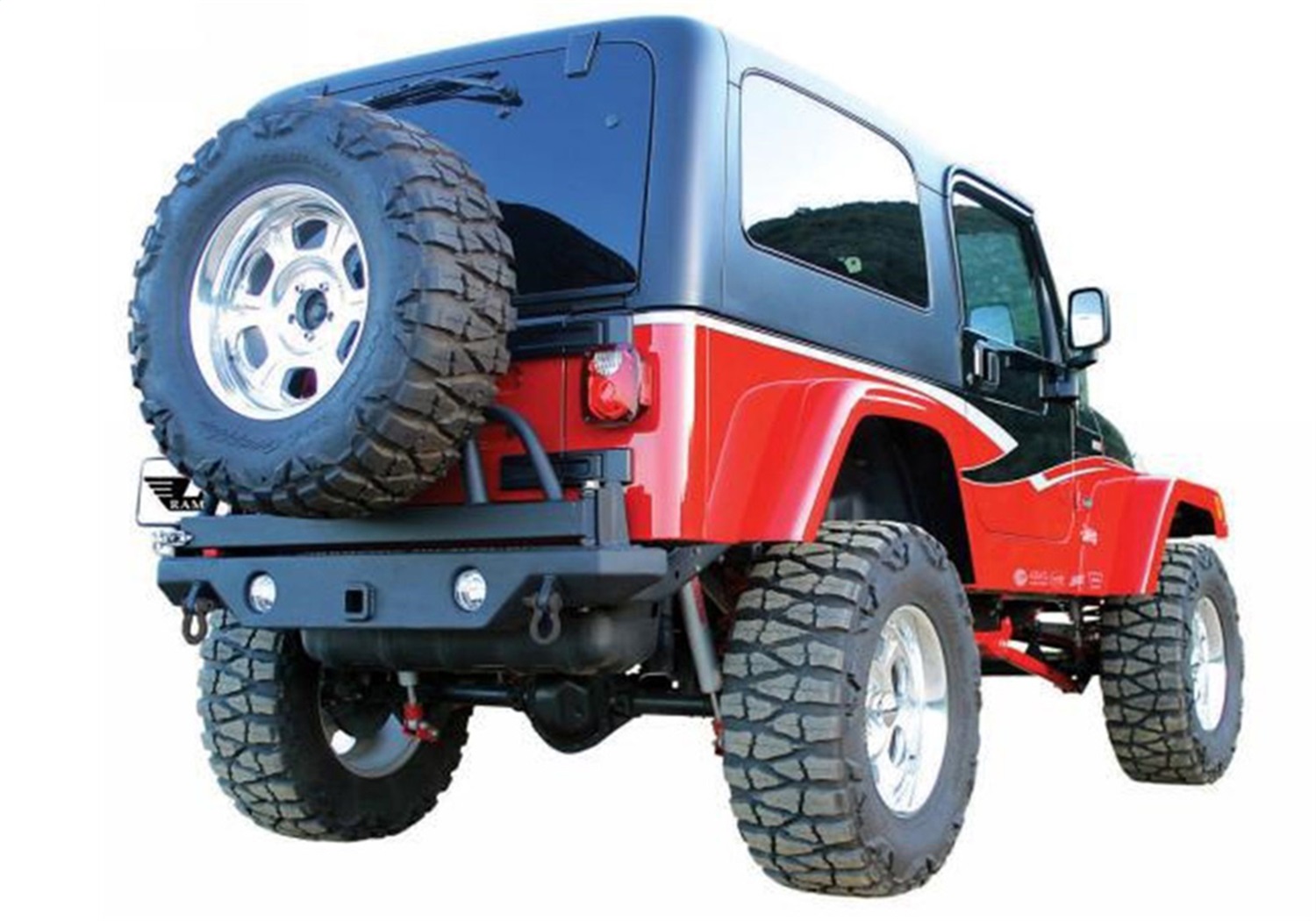 Rampage 76610 - 1987-1995 Jeep Wrangler(YJ) Recovery Bumper Rear - Black