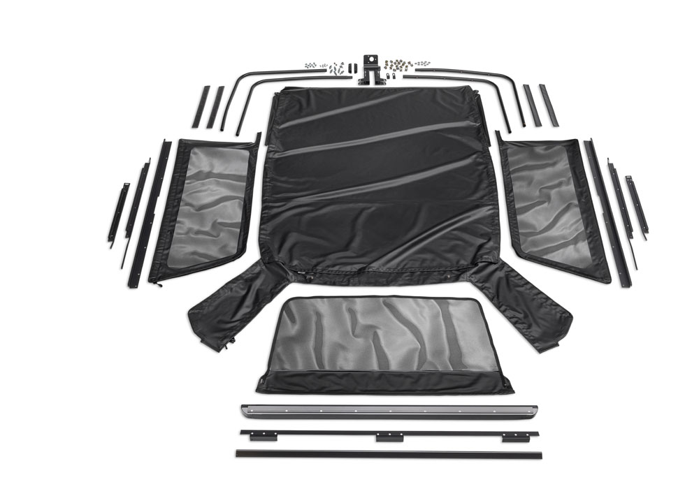 Rampage 98401 - Products  Complete Replacement Top, Frame & Hardware for 1966-1977 Ford Bronco, Black