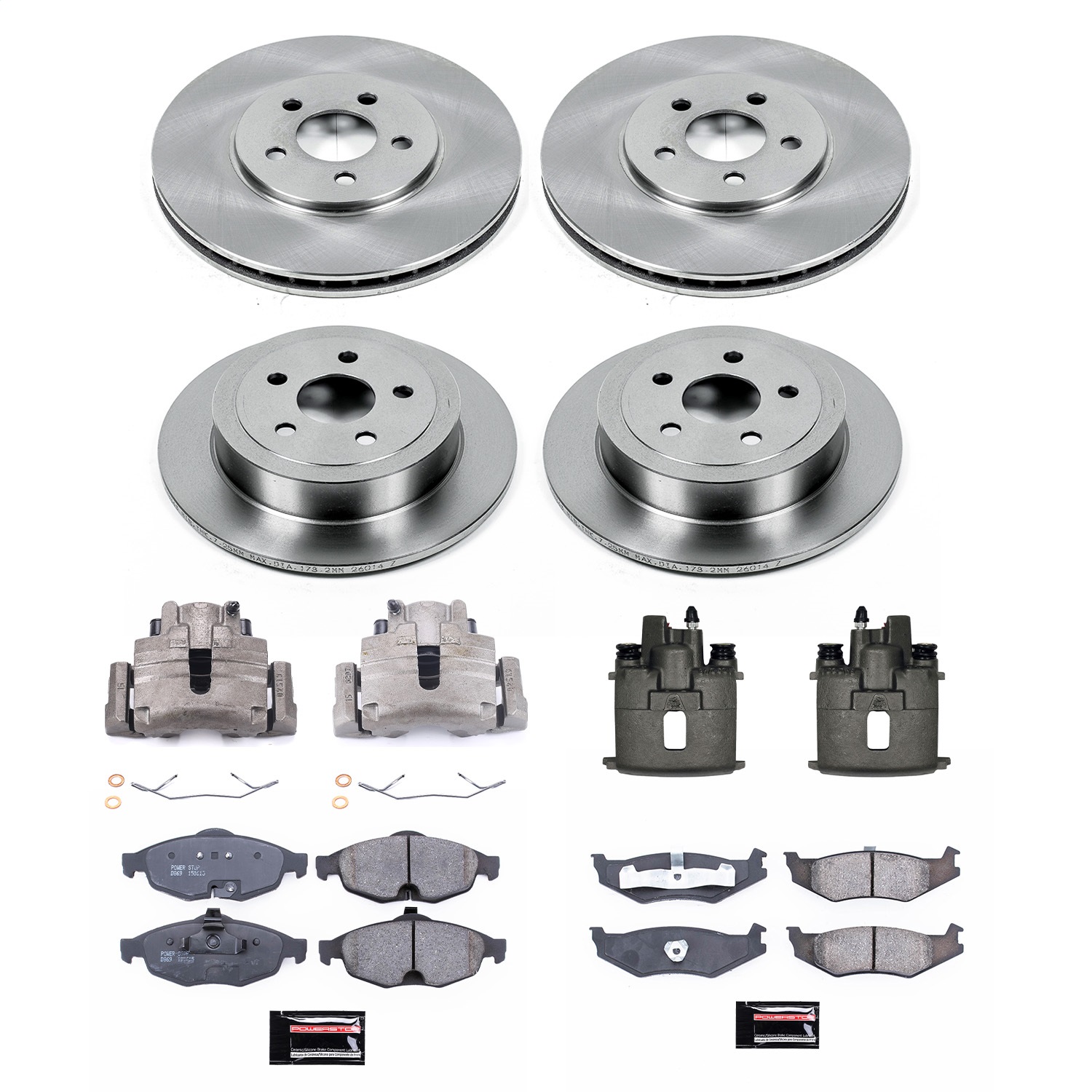 PowerStop KCOE8969 - Power Stop 01-06 Dodge Stratus Front & Rear Autospecialty Kit w/Cals