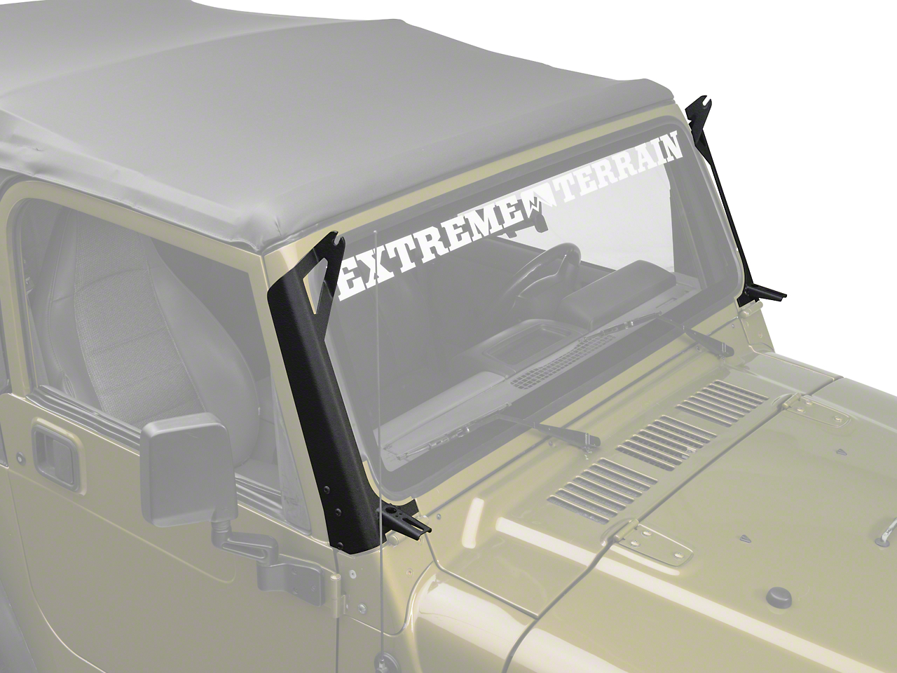 Raxiom J106746 - 97-06 Jeep Wrangler TJ 50-In LED Light Bar Windshield Mount w/ Auxilliary Bracket