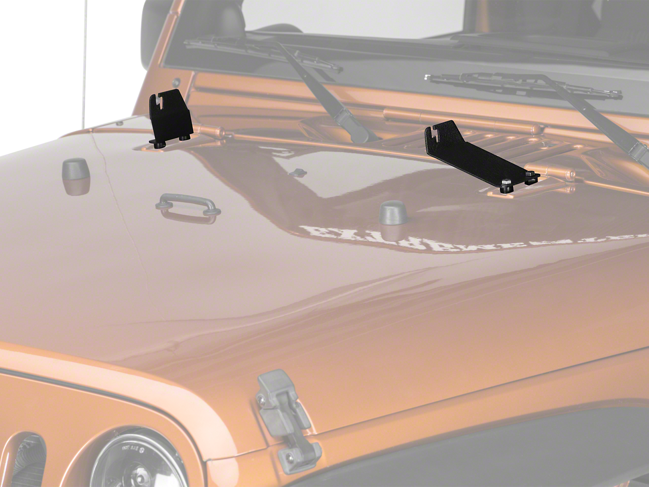Raxiom J106742 - 07-18 Jeep Wrangler JK 20-In Light Bar Hood Mounting Brackets Raxiom J106742 - 07-18 Jeep Wrangler JK 20-In Light Bar Hood Mounting Brackets