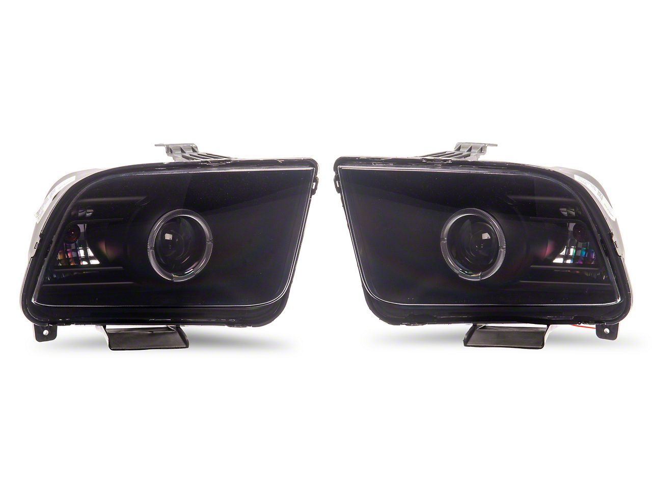 Raxiom 49115 - 05-09 Ford Mustang w/ Factory Halogen LED Halo Headlights- Blk Housing (Smoked Lens)