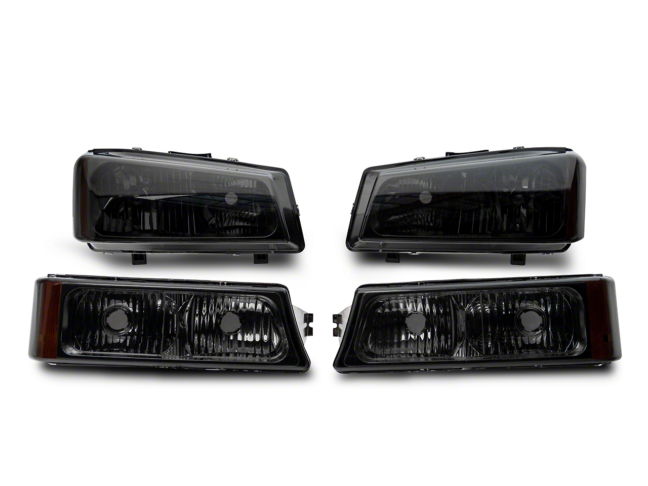 Raxiom S122321 - 03-06 Chevrolet Silverado 1500 Axial OEM Style Rep Headlights- Chrome Housing- Smoked Lens