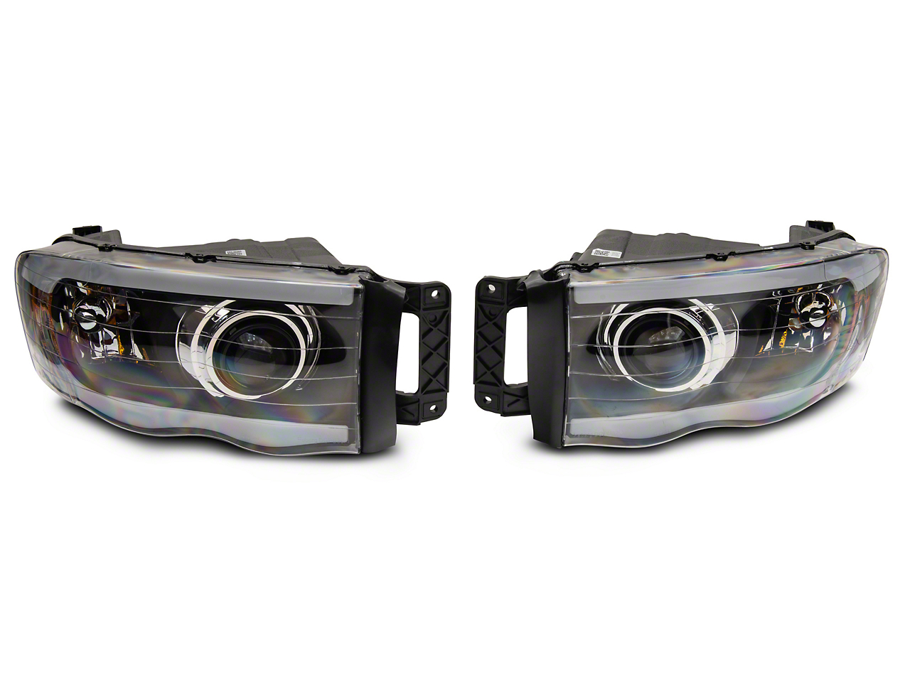 Raxiom R131477 - 02-05 Dodge RAM 1500/2500/3500 Axial LED Projector Headlights- Blk Housing (Clear Lens)