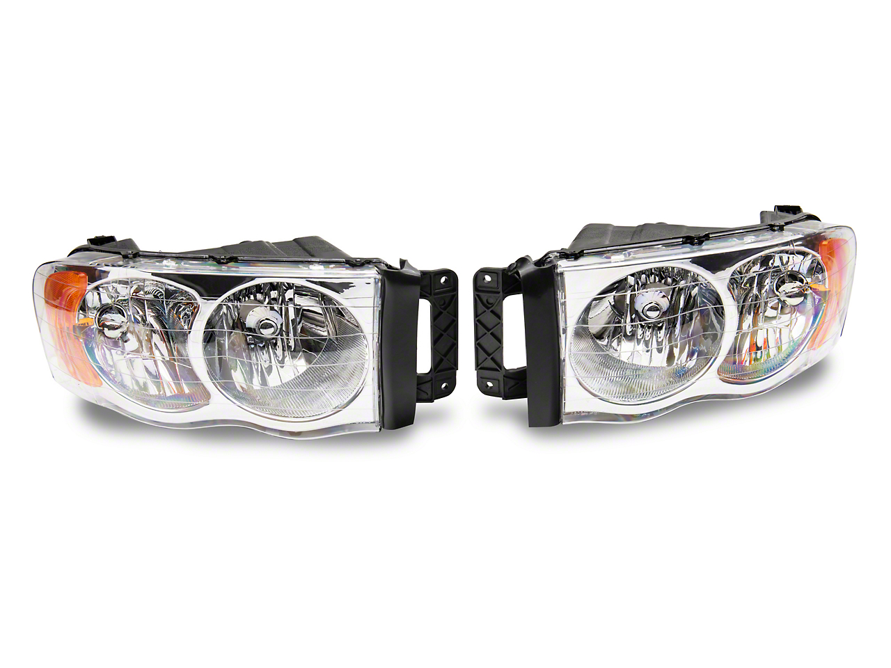 Raxiom R118008 - 02-05 Dodge RAM 1500 Axial Series OEM Style Rep Headlights- Chrome Housing (Clear Lens)